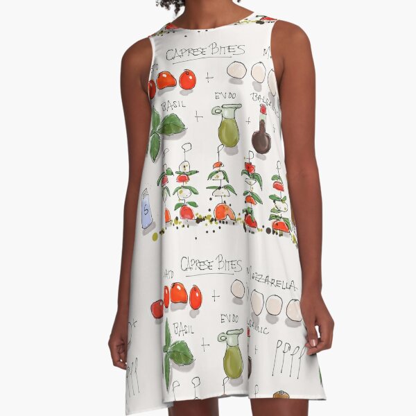 Caprese Salad A-Line Dress for Sale by kschowe