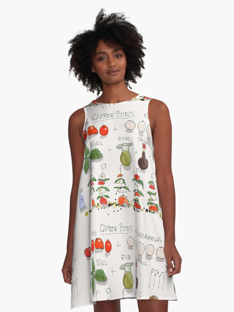 Caprese Salad A-Line Dress for Sale by kschowe