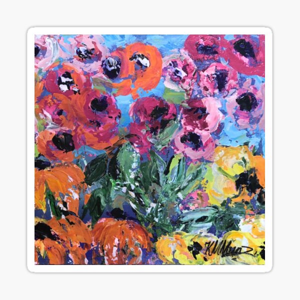 Flamin’ Flowers-take2 Sticker