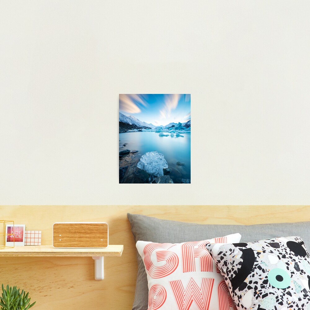 Tasman Lake Sunrise New Zealand Photographic Print