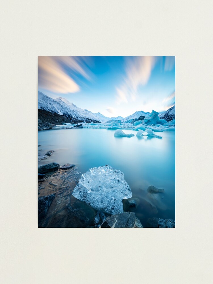 Thumbnail 2 of 3, Photographic Print, Tasman Lake Sunrise New Zealand designed and sold by AdrianAlford.