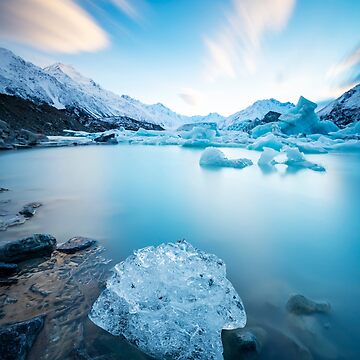 Artwork thumbnail, Tasman Lake Sunrise New Zealand by Adrian Alford Photography