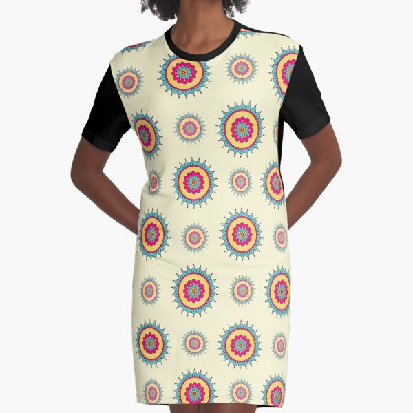 Oriental Mandala Art Graphic T-Shirt Dress
