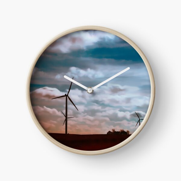 Item preview, Photo from the country showing lots of clouds and large windmills. designed and sold by With My Hands By K.