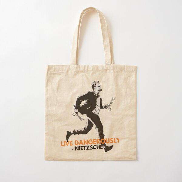 Live Dangerously - Nietzsche Cotton Tote Bag