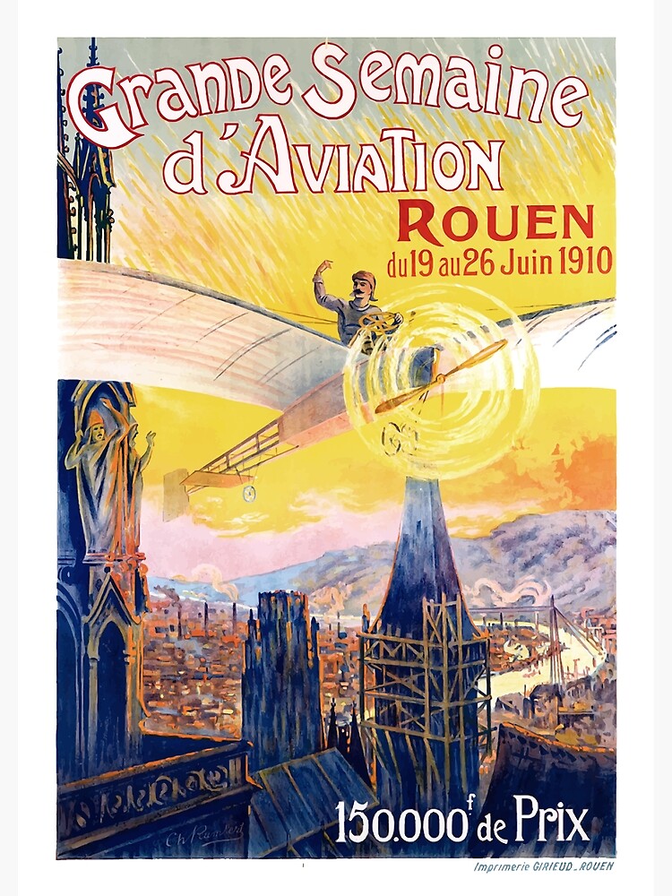 Gde Semaine d'Aviation ポスター 1910年 1910 France Grand Semaine D'Aviation Advertising Poster