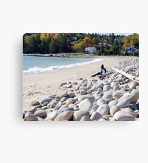 A Beach in Autumn Canvas Print