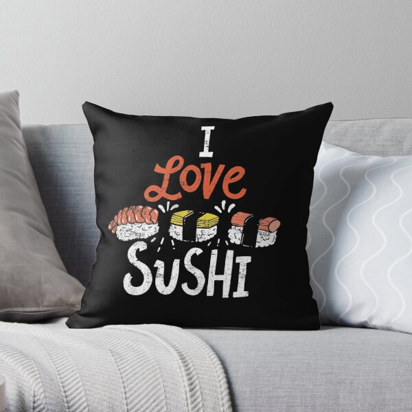 Nigiri Sushi And Sushi Making Kit Gift Cute Fish Japanese Sushi Rice Throw  Pillow, 16x16, Multicolor