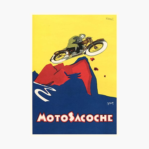 Item preview, 1927 MotoSacoche Motorcycles Italian Advertising Poster designed and sold by retrographics.