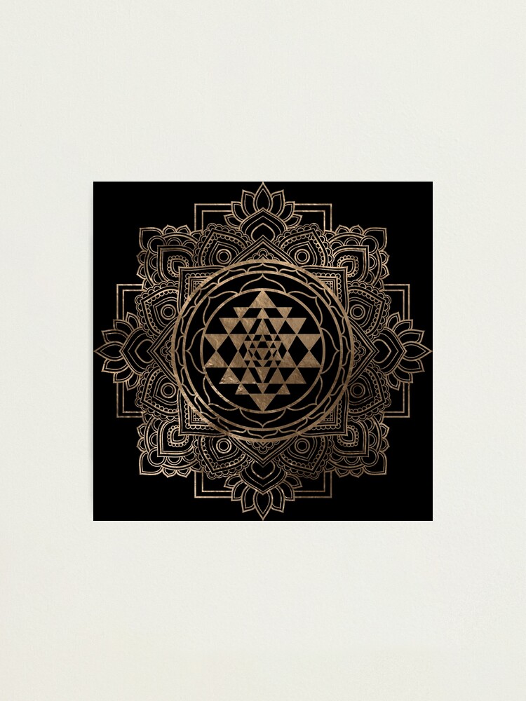 SRI YANTRA – Meditation Linoleum Printing – hotsell Gold/Black