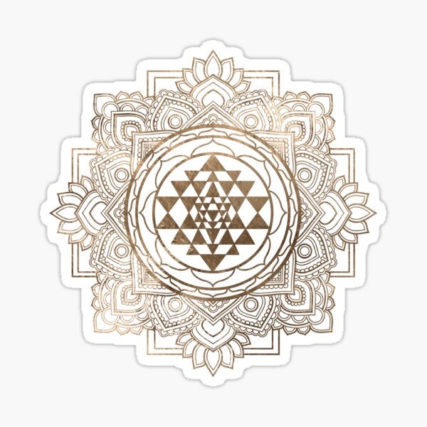 Item preview, Sri Yantra  / Sri Chakra in golden lotus designed and sold by k9printart.