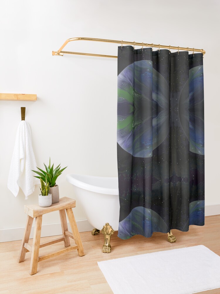 Alternate view of Terra Nova: planet painting Shower Curtain