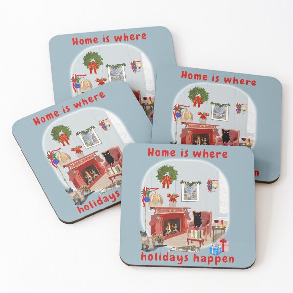 Item preview, Holidays Happen at Home in red designed and sold by DAscroft.