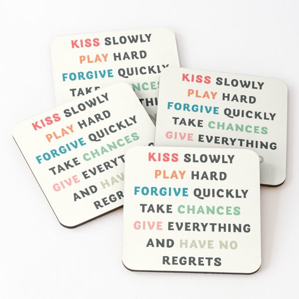 Item preview, Good vibes, kiss slowly, take chances, have no regrets, positive vibes , inspirational quote designed and sold by Spallutos.