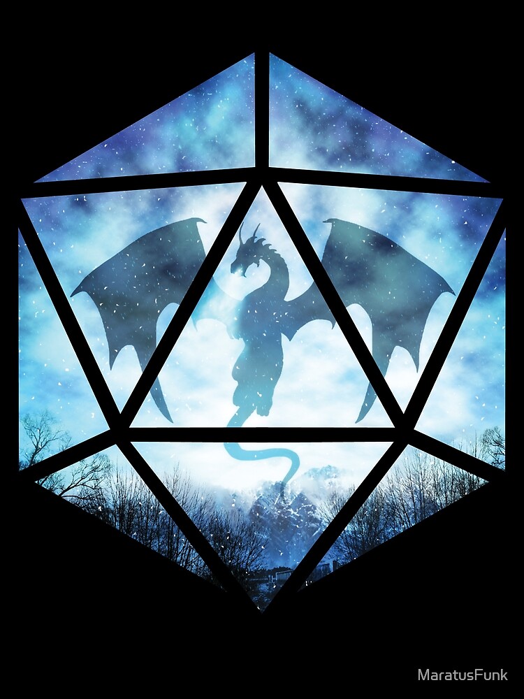 Blue Sky Ice Dragon D20 by MaratusFunk