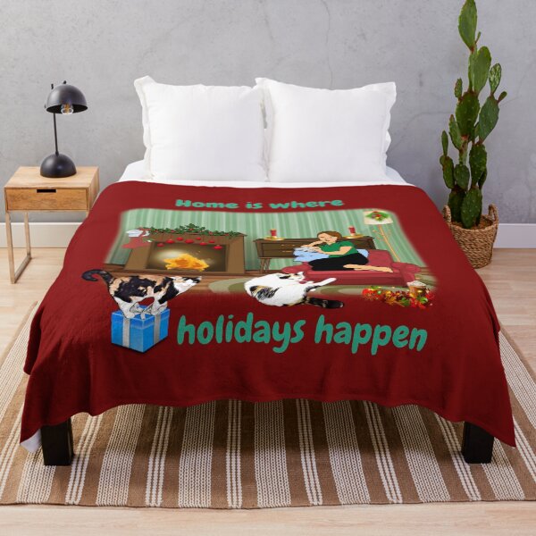 Item preview, Home is Where Holidays Happen with tortoiseshell cats designed and sold by DAscroft.