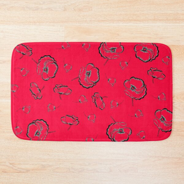 Item preview, hand drawn graphic poppies illustration on pink and red background designed and sold by Vgdesign4.