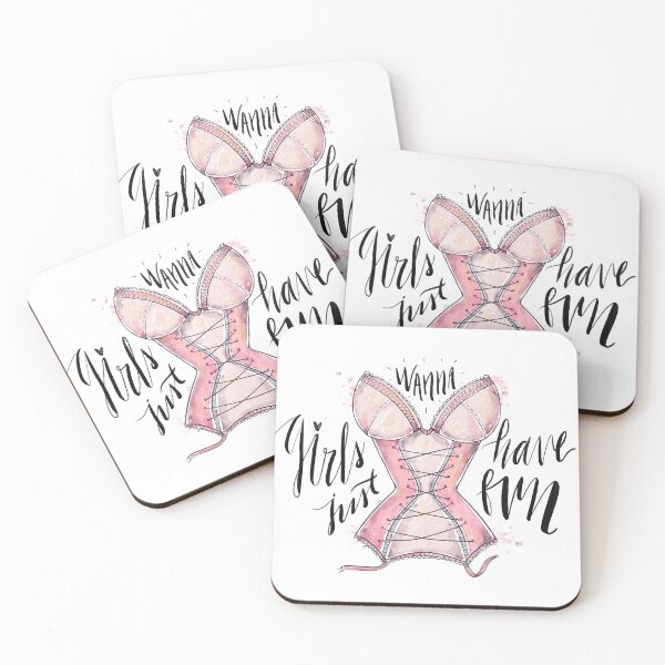 Artikelvorschau, Girl Power Girls wollen Spaß Typografie Pink Corset entworfen und verkauft von ClassicalHollow.