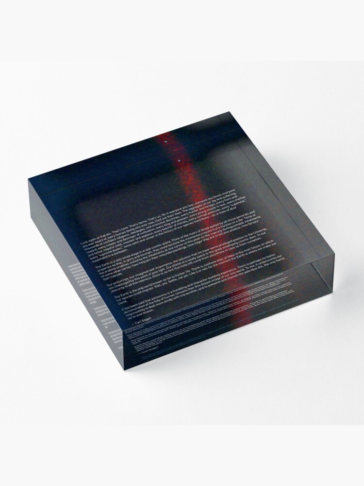 Alternate view of Pale Blue Dot — Voyager 1 & Carl Sagan quote ⛔ HQ-quality Acrylic Block