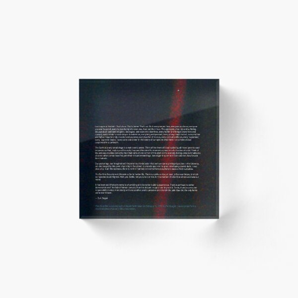 Pale Blue Dot — Voyager 1 & Carl Sagan quote ⛔ HQ-quality Acrylic Block