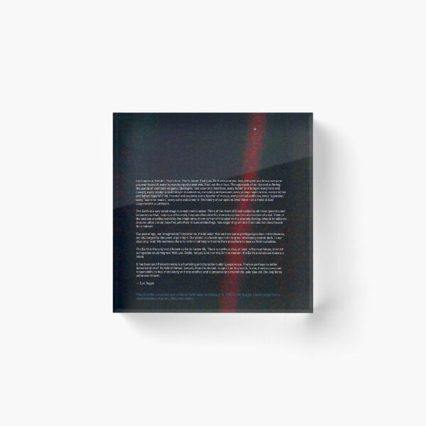 Pale Blue Dot — Voyager 1 & Carl Sagan quote ⛔ HQ-quality Acrylic Block