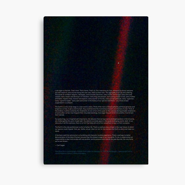 Pale Blue Dot — Voyager 1 & Carl Sagan quote ⛔ HQ-quality Canvas Print