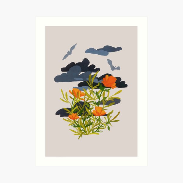 Stormy Poppy Art Print