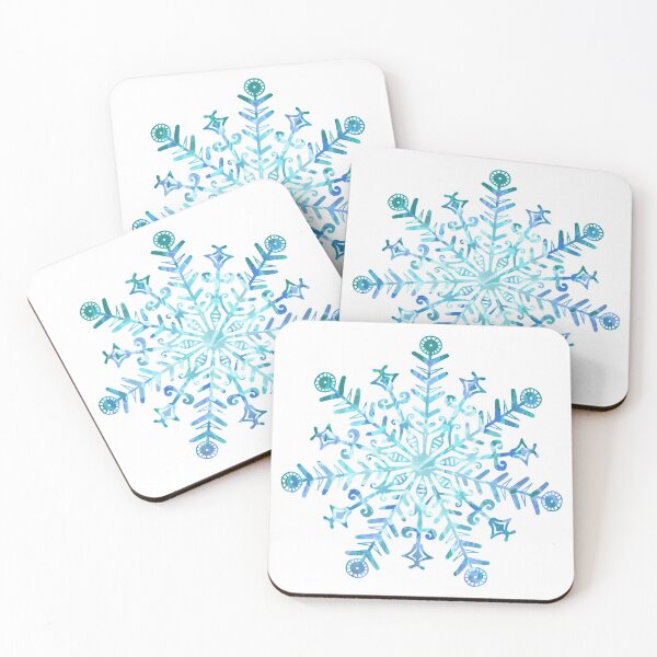 Item preview, Blue Watercolor Snowflake Decor designed and sold by Prawny.