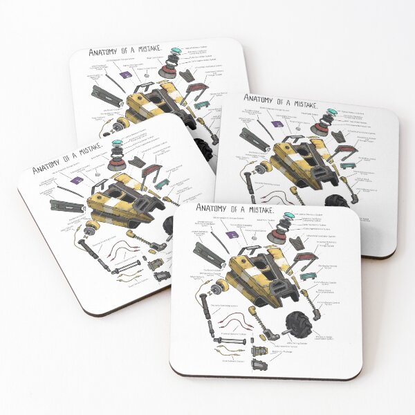 Anatomy of a Mistake Coasters (Set of 4)