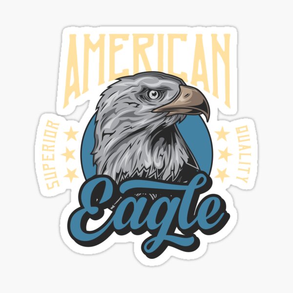 American Eagle inscription printed on products. Sticker