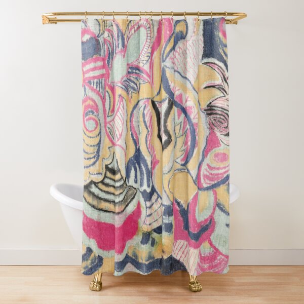 Aunt M's original vintage fabric design No 1 Shower Curtain