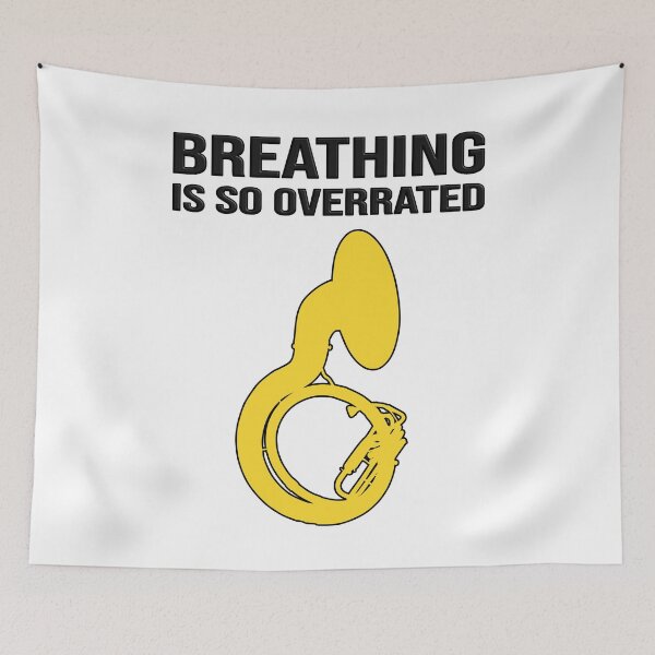 Item preview, Sousaphone - BREATHING IS SO OVERRATED - Funny Sousaphone Gift, marching band, brass band designed and sold by HEJAshirts.