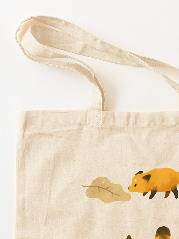 Alternate view of Fox and leaf blanket Tote Bag