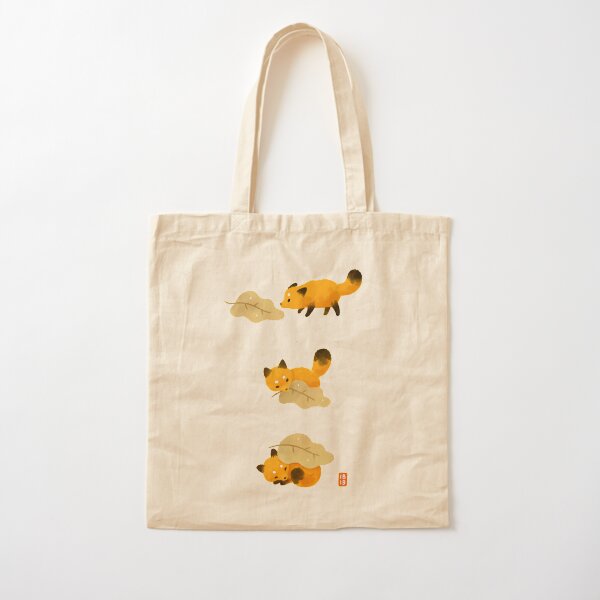 Fox and leaf blanket Cotton Tote Bag