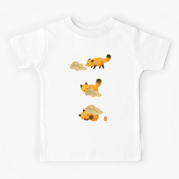 Couverture de renard et feuille T-shirt enfant