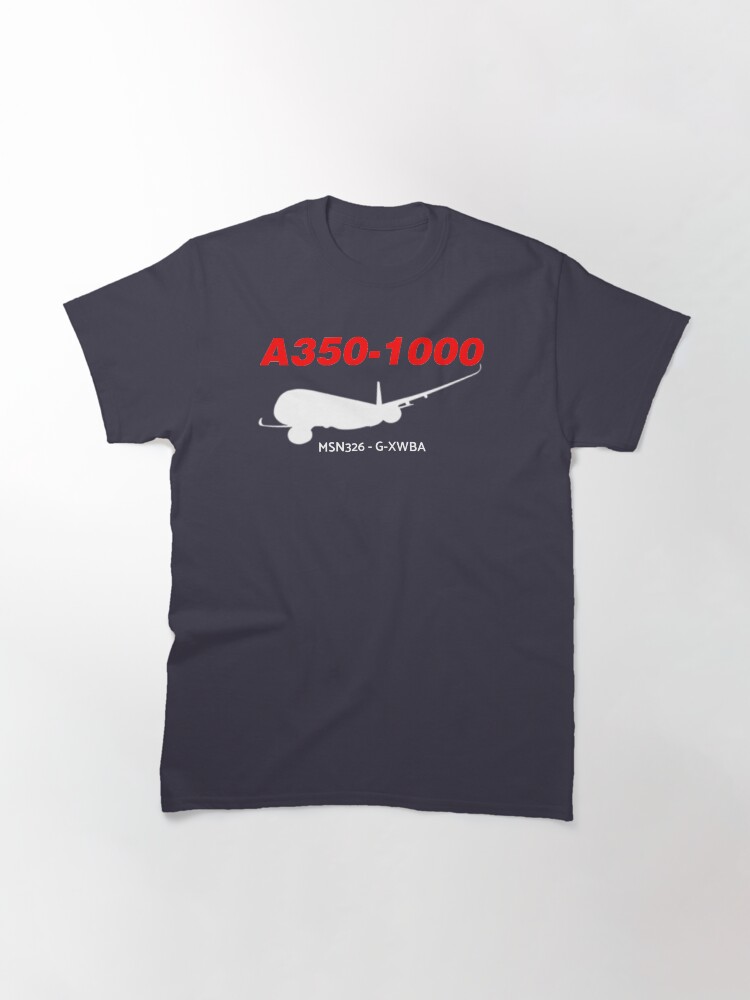 Alternate view of Airbus A350-1000 MSN326 G-XWBA (White Print) Classic T-Shirt