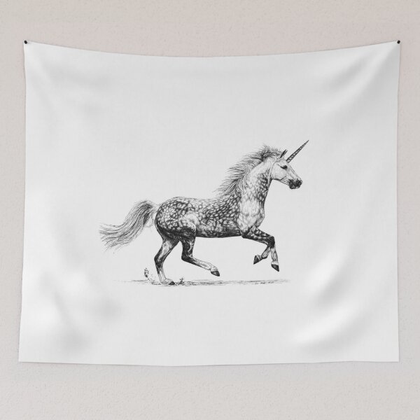 Item preview, Dapple Grey Unicorn in Gallop designed and sold by BeckyKidus.