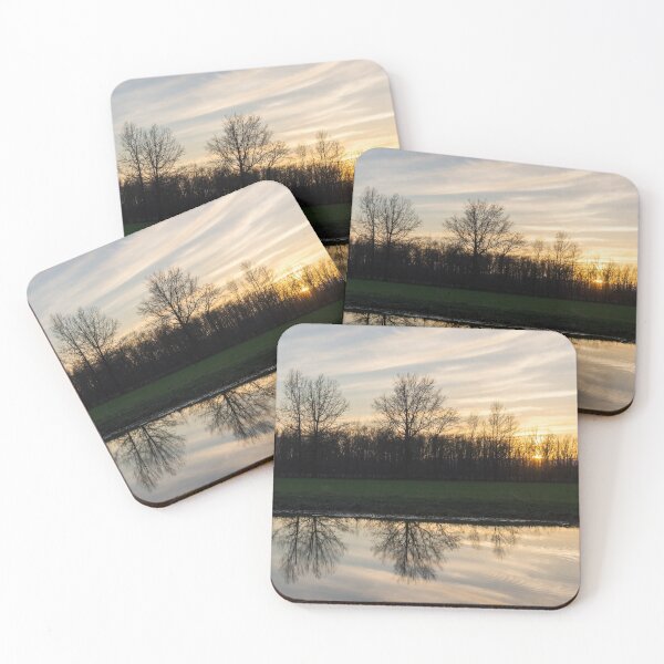Item preview, Last Light Brushstrokes - Sunset at a Farm Pond designed and sold by Georgia Mizuleva.