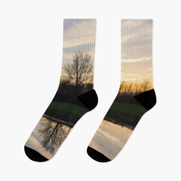 Item preview, Last Light Brushstrokes - Sunset at a Farm Pond designed and sold by Georgia Mizuleva.