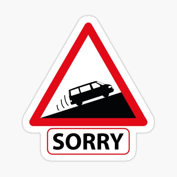 Slow vehicle! "Sorry" Vw aircooled T4 Carrier Sticker