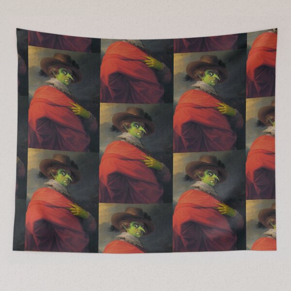 Item preview, A creepy green goblin portrait  designed and sold by Vintage Designs +.