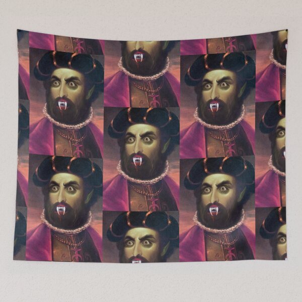 Item preview,  Fanged vampire courtier portrait (close up) designed and sold by Vintage Designs +.