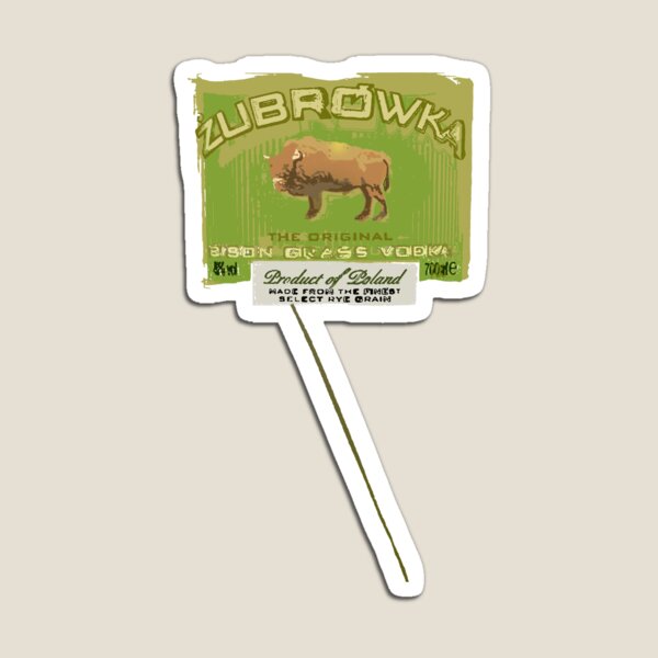 Żubrówka Bison Grass Vodka Label design Magnet