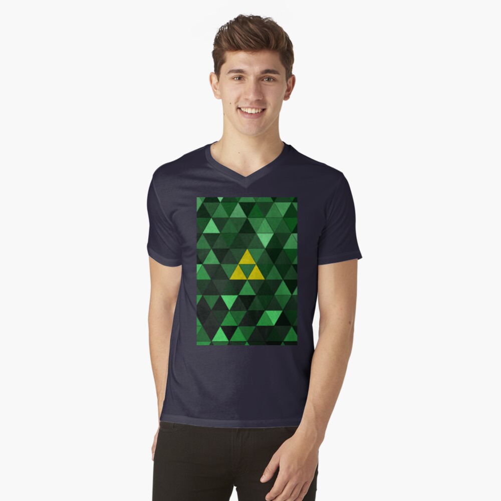 Triforce Quest (Green) V-Neck T-Shirt