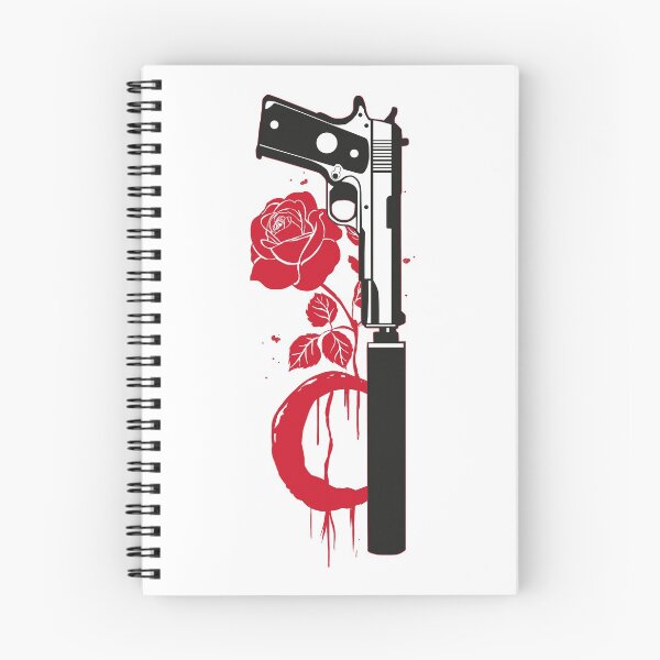 Item preview, Pistol with silencer and rose. designed and sold by emphatic.