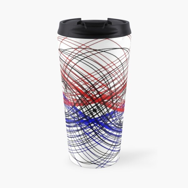 #Illustration, #abstract, #design, #pattern, fractal, spiral, curve, deflect, geometry, shape, technology, art Travel Coffee Mug
