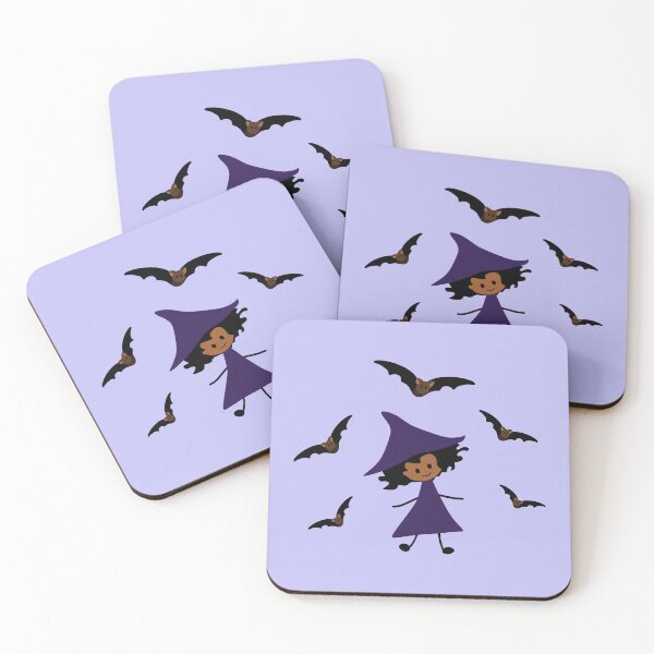 Item preview, Cute , Happy Little Witch Girl with Bats - Girly  Halloween designed and sold by nutmegfairy.