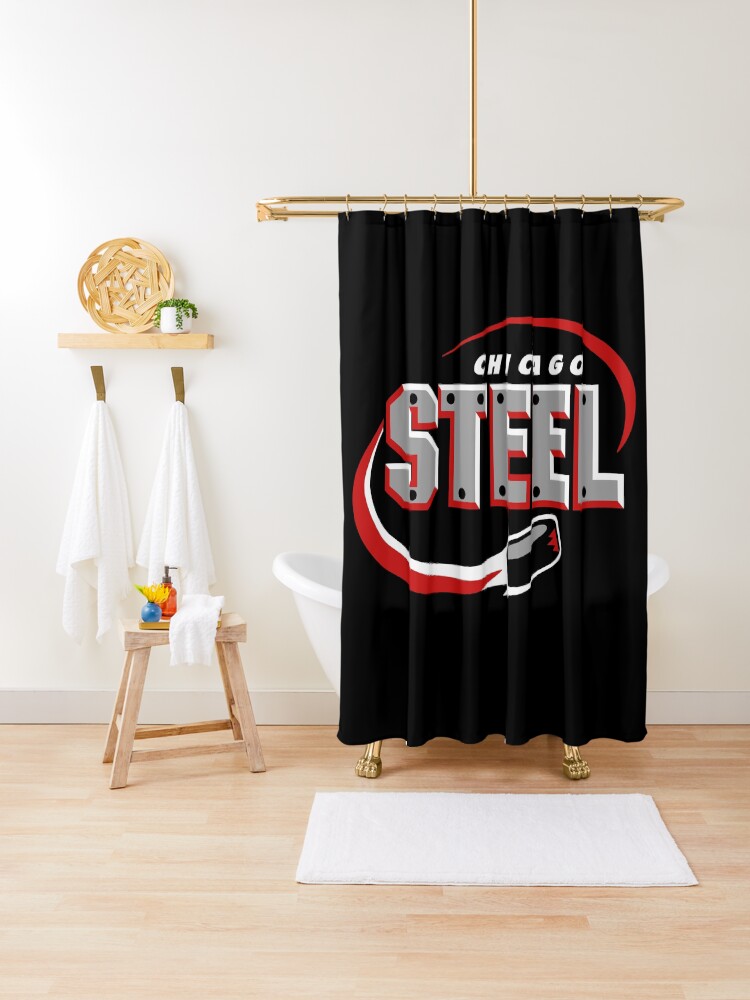 Chicago Steel Hockey Shower Curtain By Revanhoelder Redbubble