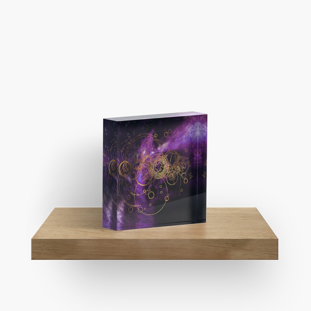 Time Lord Writing (purple) Acrylic Block