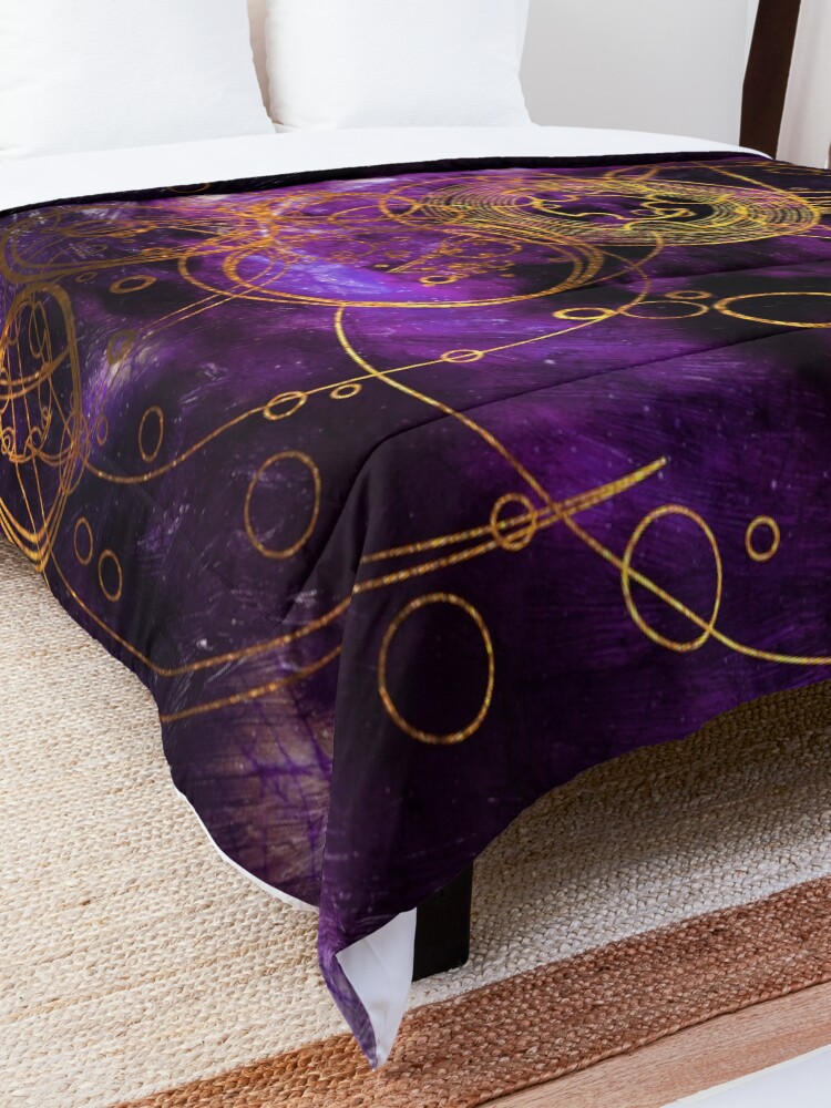 Alternate view of Time Lord Writing (purple) Comforter